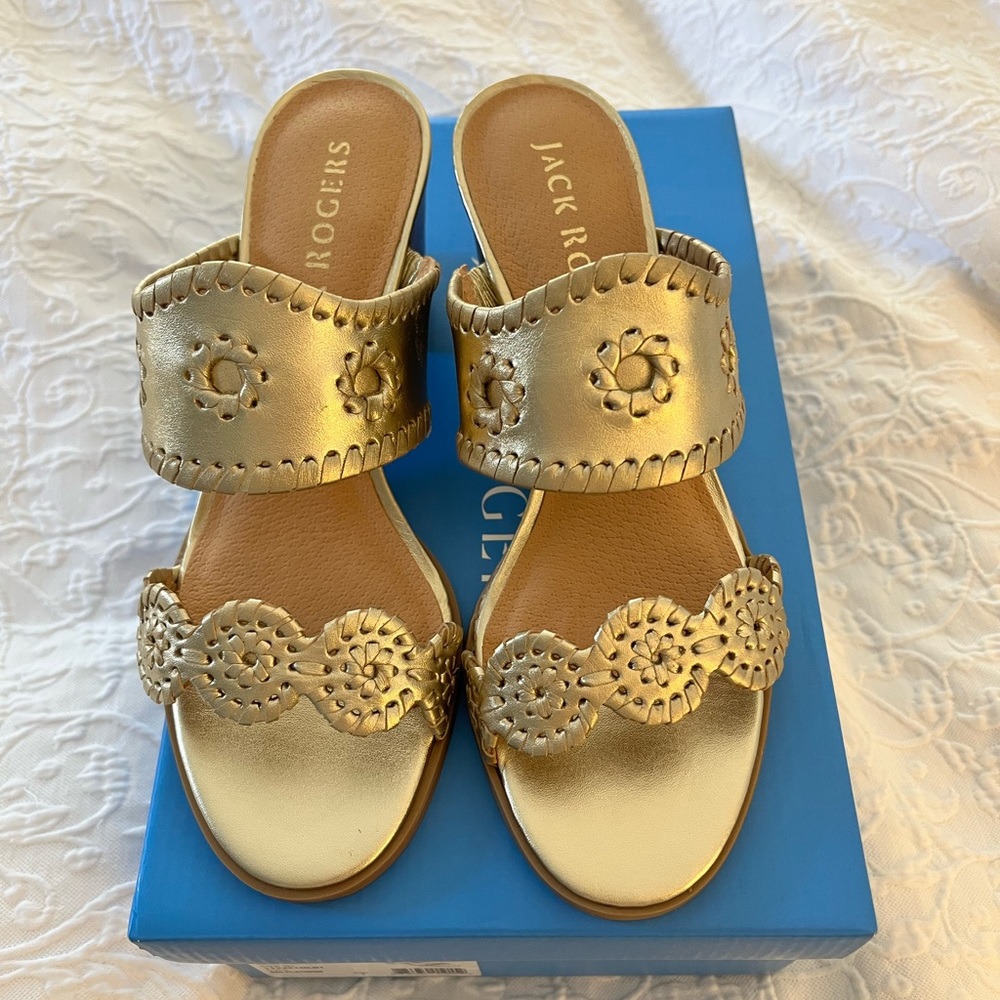 BNWT Jack Rogers Platinum Slide Sandals